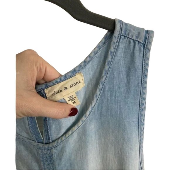 Anthropologie Cloth & Stone Chambray Tank Women's Size Medium Excellent conditio - Picture 4 of 4